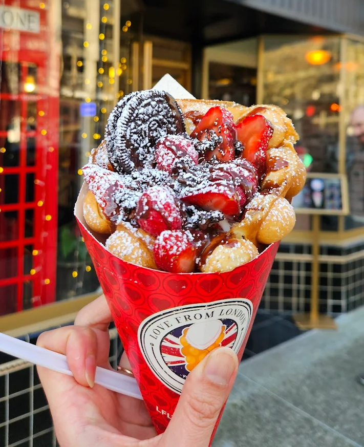 Signature British Bubble Waffle with Ice Cream